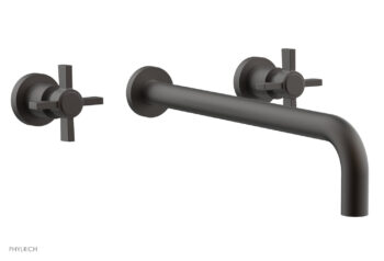 Phylrich BASIC Wall Lavatory Set 14" Spout - Blade Cross Handles DWL137-14 - Oil Rubbed Bronze