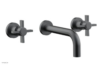 Phylrich BASIC Wall Lavatory Set 7 1/2" Spout - Blade Cross Handles DWL137 - Gun Metal