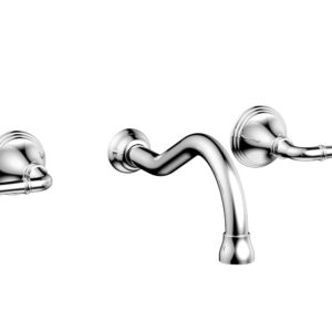Phylrich 3RING Wall Lavatory Set – Straight Lever Handles DWL205 – Polished Chrome