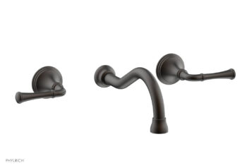 Phylrich 3RING Wall Lavatory Set - Straight Lever Handles DWL205 - Oil Rubbed Bronze
