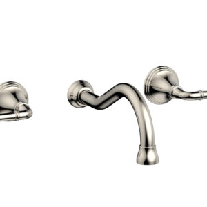 Phylrich 3RING Wall Lavatory Set – Straight Lever Handles DWL205 – Polished Nickel