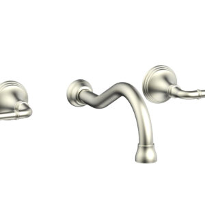 Phylrich 3RING Wall Lavatory Set – Straight Lever Handles DWL205 – Satin Nickel