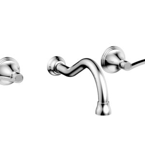 Phylrich 3RING Wall Lavatory Set – Curved Lever Handles DWL206 – Polished Chrome