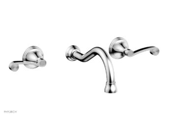 Phylrich 3RING Wall Lavatory Set - Curved Lever Handles DWL206 - Polished Chrome