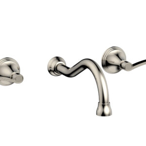 Phylrich 3RING Wall Lavatory Set – Curved Lever Handles DWL206 – Polished Nickel