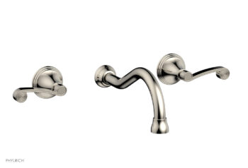 Phylrich 3RING Wall Lavatory Set - Curved Lever Handles DWL206 - Polished Nickel