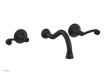 Phylrich 3RING Wall Lavatory Set - Curved Lever Handles DWL206 - Matte Black