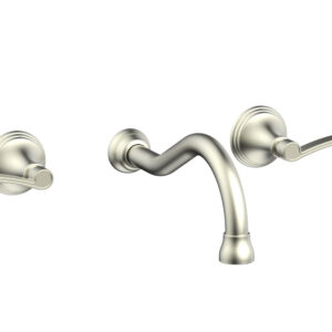 Phylrich 3RING Wall Lavatory Set – Curved Lever Handles DWL206 – Satin Nickel