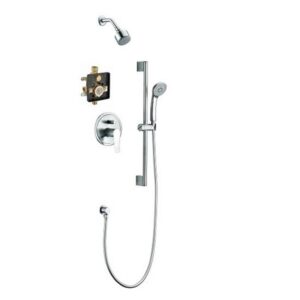 Dawn® Everglades Series Shower Combo Set Wall Mounted Showerhead with Slide bar handheld shower, Chrome