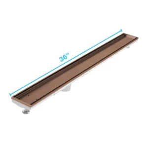 QM Delmar Series. 36″ Adjustable Kit (2″ outlet):  Mist (Tile-in) Line. Bronze
