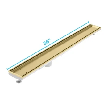 QM Delmar Series. 36" Adjustable Kit (2" outlet):  Mist (Tile-in) Line. Gold