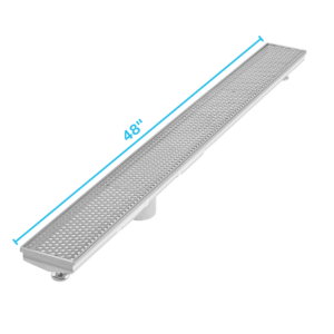 QM Delmar Series. 48″ Adjustable Kit (2″ outlet):  Perforated Line. Satin