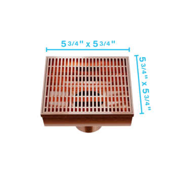 QM Delmar Series. Wedgewire Line. 5 3/4" Square Drain. Bronze Finish
