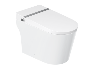 Trone Zendoro Smart Bidet Toilet Combo with Toe Touch Sensor, Auto-Open/Close, Digital Display, Heated Seat, Night Light, Auto-Flush, 1.6/1.1 GPF, White