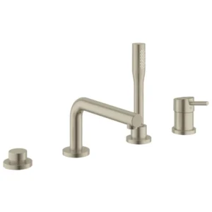 Grohe 4-Hole Single-Handle Deck Mount Roman Tub Faucet With 1.75 Gpm Hand Shower in Brushed Nickel