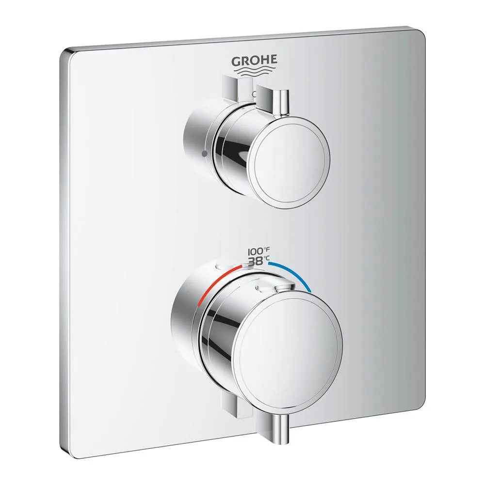 Grohe Dual Function 2-Handle Thermostatic Valve Trim in Chrome