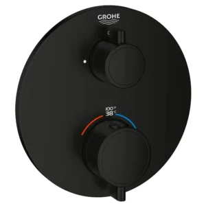 Grohe Dual Function 2-Handle Thermostatic Valve Trim in Matte Black
