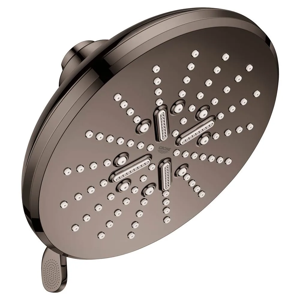 Grohe Shower Head, 6-1/2 - 3 Sprays, 1.75Gpm in Hard Graphite