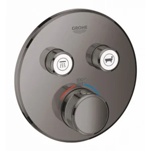 Grohe Dual Function Thermostatic Valve Trim in Hard Graphite