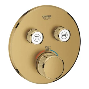 Grohe Dual Function Thermostatic Valve Trim in Brushed Cool Sunrise