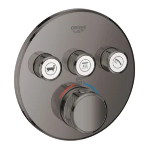 Grohe Triple Function Thermostatic Valve Trim in Hard Graphite
