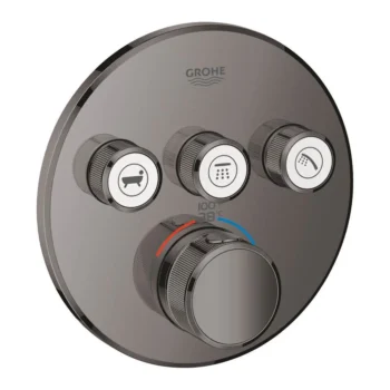 Grohe Triple Function Thermostatic Valve Trim in Hard Graphite