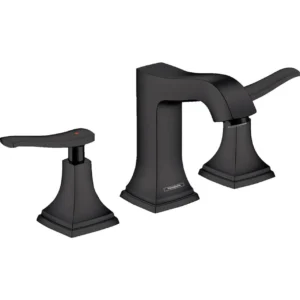 Hansgrohe Metropol Classic Widespread Faucet 110 with Lever Handles and Pop-Up Drain, 1.2 GPM in Matte Black