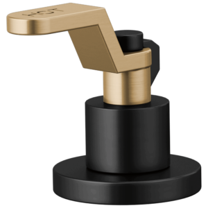 Brizo Litze®: Widespread Handle Kit – Industrial Lever In Matte Black / Luxe Gold