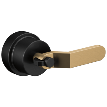 Brizo Litze®: Pressure Balance Valve Trim Handle Kit - Industrial Lever In Matte Black / Luxe Gold