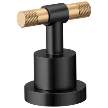 Brizo Litze®: Roman Tub Handle Kit - T-Lever In Matte Black / Luxe Gold
