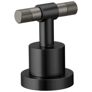 Brizo Litze®: Roman Tub Handle Kit - T-Lever In Matte Black / Luxe Steel
