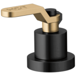 Brizo Litze®: Roman Tub Handle Kit - Industrial Lever In Matte Black / Luxe Gold