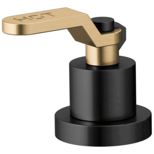 Brizo Litze®: Roman Tub Handle Kit – Industrial Lever In Matte Black / Luxe Gold