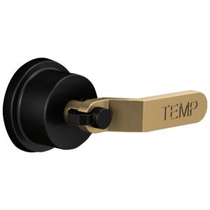 Brizo Litze®: Sensori® Thermostatic Valve Trim Handle Kit – Industrial Lever In Matte Black / Luxe Gold