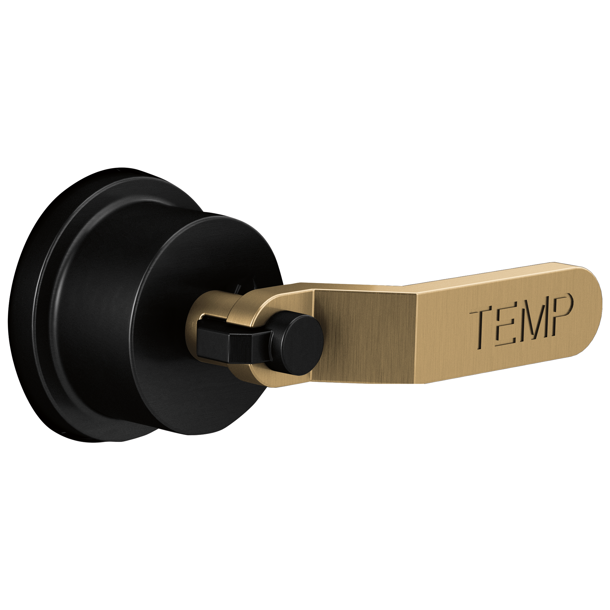 Brizo Litze®: Sensori® Thermostatic Valve Trim Handle Kit - Industrial Lever In Matte Black / Luxe Gold