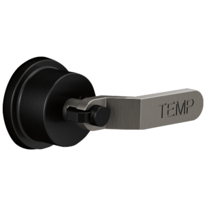 Brizo Litze®: Sensori® Thermostatic Valve Trim Handle Kit – Industrial Lever In Matte Black / Luxe Steel