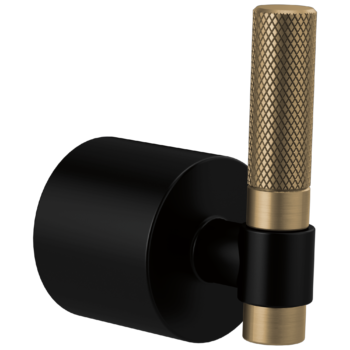 Brizo Litze®: Single-Handle Freestanding Tub Filler Handle Kit - T-Lever In Matte Black / Luxe Gold