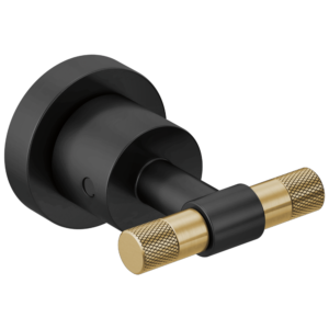 Brizo Litze®: Two-Handle Wall Mount Tub Filler Handle Kit – T-Lever In Matte Black / Luxe Gold