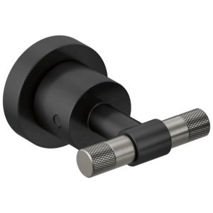 Brizo Litze®: Two-Handle Wall Mount Tub Filler Handle Kit – T-Lever In Matte Black / Luxe Steel