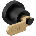 Brizo Litze®: Two-Handle Wall Mount Tub Filler Handle Kit - Industrial Lever In Matte Black / Luxe Gold