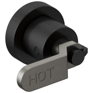 Brizo Litze®: Two-Handle Wall Mount Tub Filler Handle Kit – Industrial Lever In Matte Black / Luxe Steel