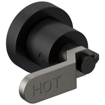Brizo Litze®: Two-Handle Wall Mount Tub Filler Handle Kit - Industrial Lever In Matte Black / Luxe Steel