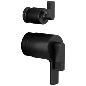 Brizo Kintsu®: TempAssure® Thermostatic Integrated Diverter Trim Lever Handles In Matte Black
