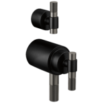 Brizo Litze®: Tempassure® Thermostatic Valve With Diverter Trim Handle Kit - T-Lever In Matte Black / Luxe Steel