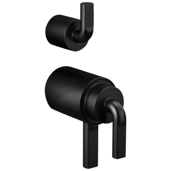 Brizo Litze®: Tempassure® Thermostatic Valve With Diverter Trim Handle Kit - Notch Lever In Matte Black