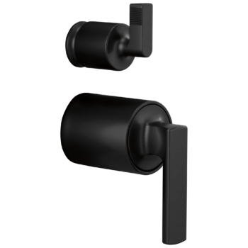 Brizo Kintsu®: Pressure Balance Integrated Diverter Trim Lever Handles In Matte Black