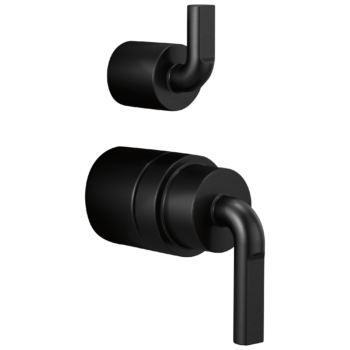 Brizo Litze®: Pressure Balance Valve With Diverter Trim Handle Kit - Notch Lever In Matte Black