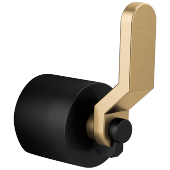 Brizo Litze®: 3 And 6 Setting Diverter Trim Handle Kit - Industrial Lever In Matte Black / Luxe Gold