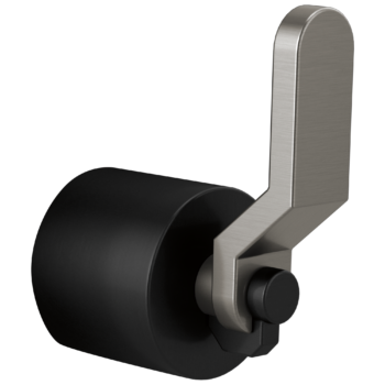 Brizo Litze®: 3 And 6 Setting Diverter Trim Handle Kit - Industrial Lever In Matte Black / Luxe Steel