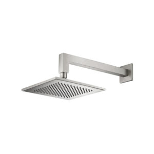 Isenberg 8″ Solid Brass Showerhead / Rainhead With 12″ Wall Mount Shower Arm In Brushed Nickel